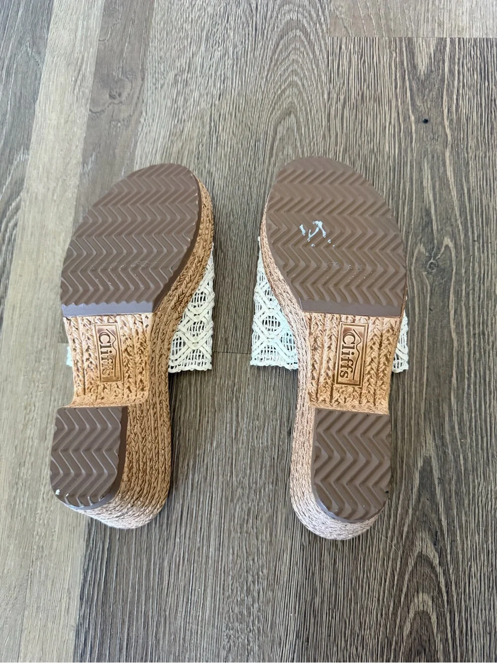 Cliffs by WHITE MOUNTAIN Cream Woven Espadrille Wedge Slide